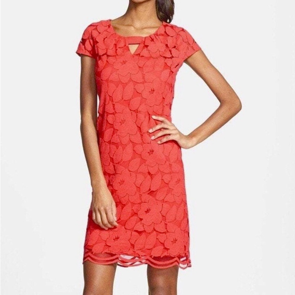 Fiery Red Lace Dress with slip